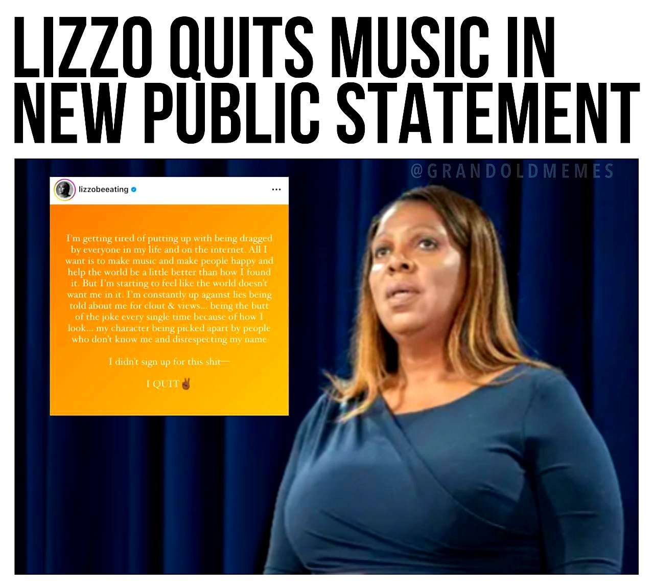 MEME: Lizzo Quits Music - Frank Quotes Press